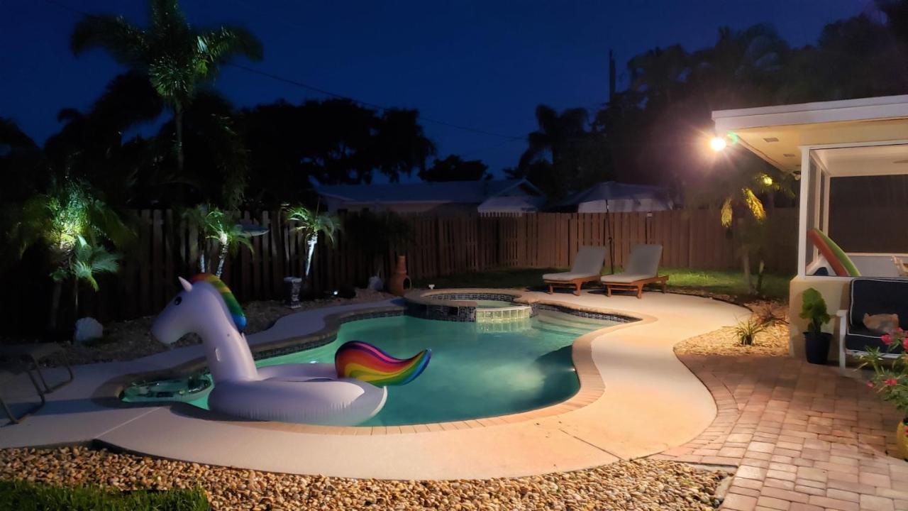 Paradise 4 Min To The Beach With Private Heated Pool Deerfield Beach Exterior photo